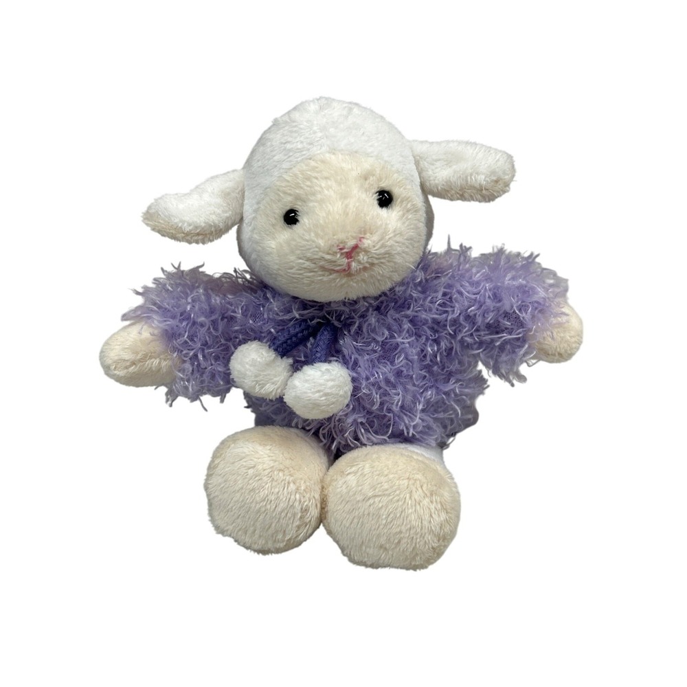 Ganz Lamb Sheep‎ Mini 6" Plush White Purple Fuzzy Heritage Collection Easter